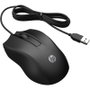 HP Ratón 105 con cable, 1600 DPI, Negro